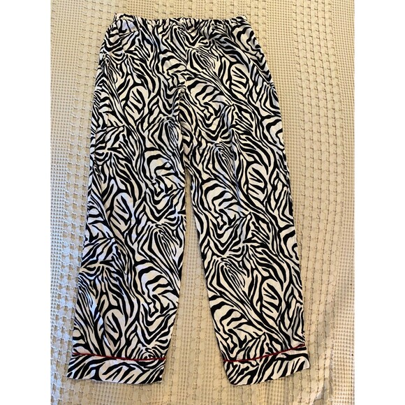 Adonna Zebra Animal Print Pajama Pants Size Medium with Elastic Tie Waist - Picture 7 of 10